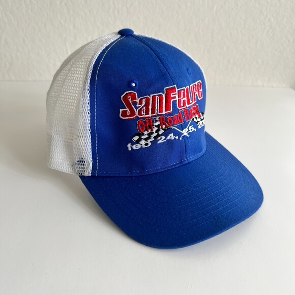 💛 SAN Felipe 2005 Off Road Race Blue White Mens Vintage Snapback Trucker Hat Cap - Picture 1 of 9